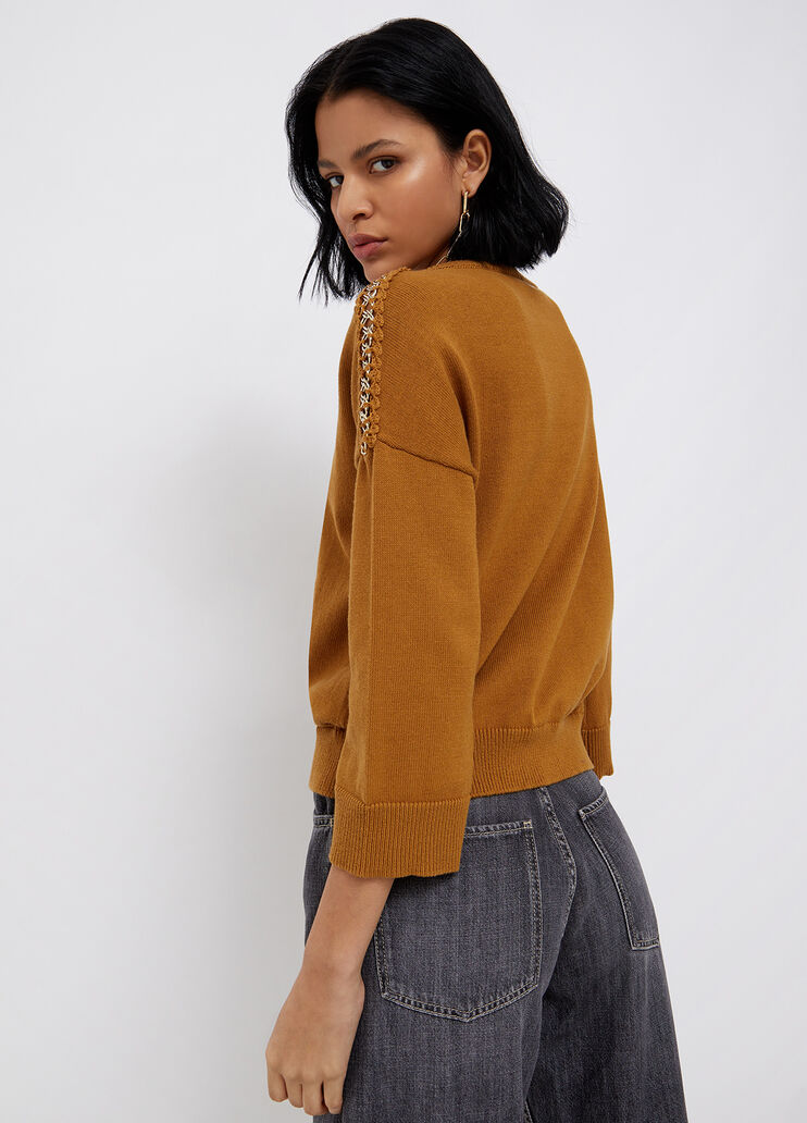 Nachhaltiger Pullover mit Schmuckkette Bronze Liu Jo - large image number 1