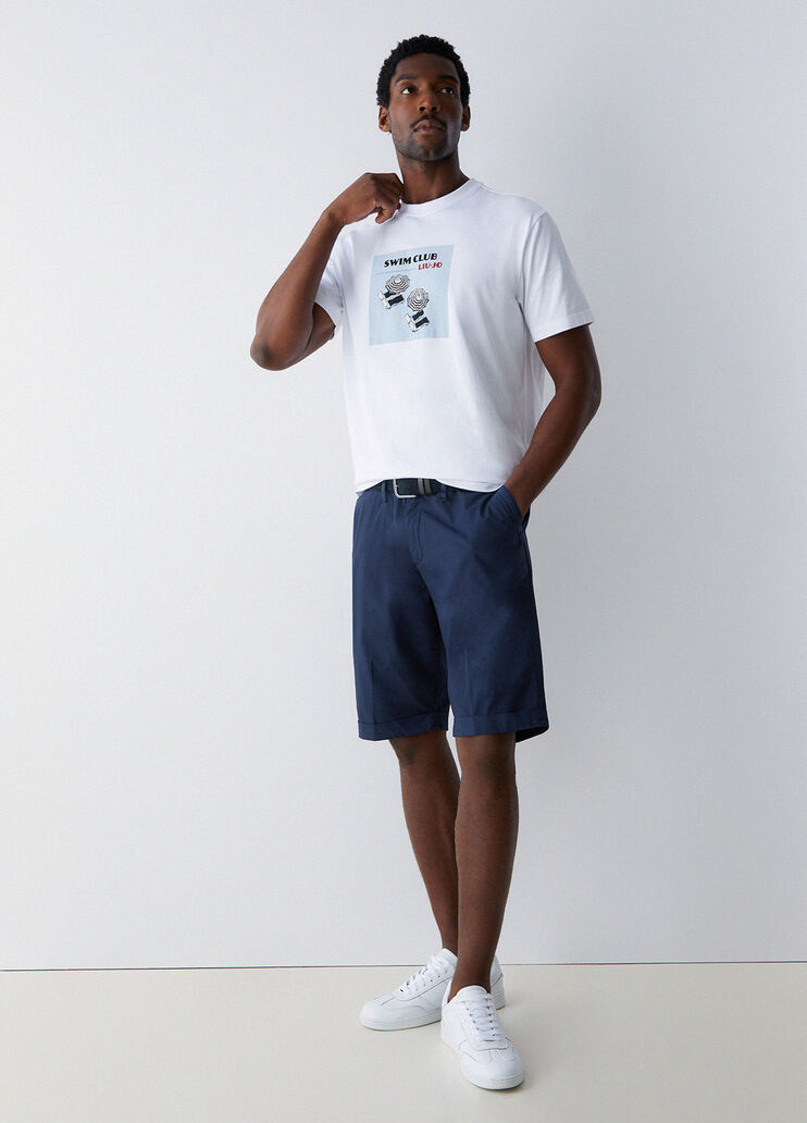 T-shirt with print white/umbrellas Liu Jo - medium