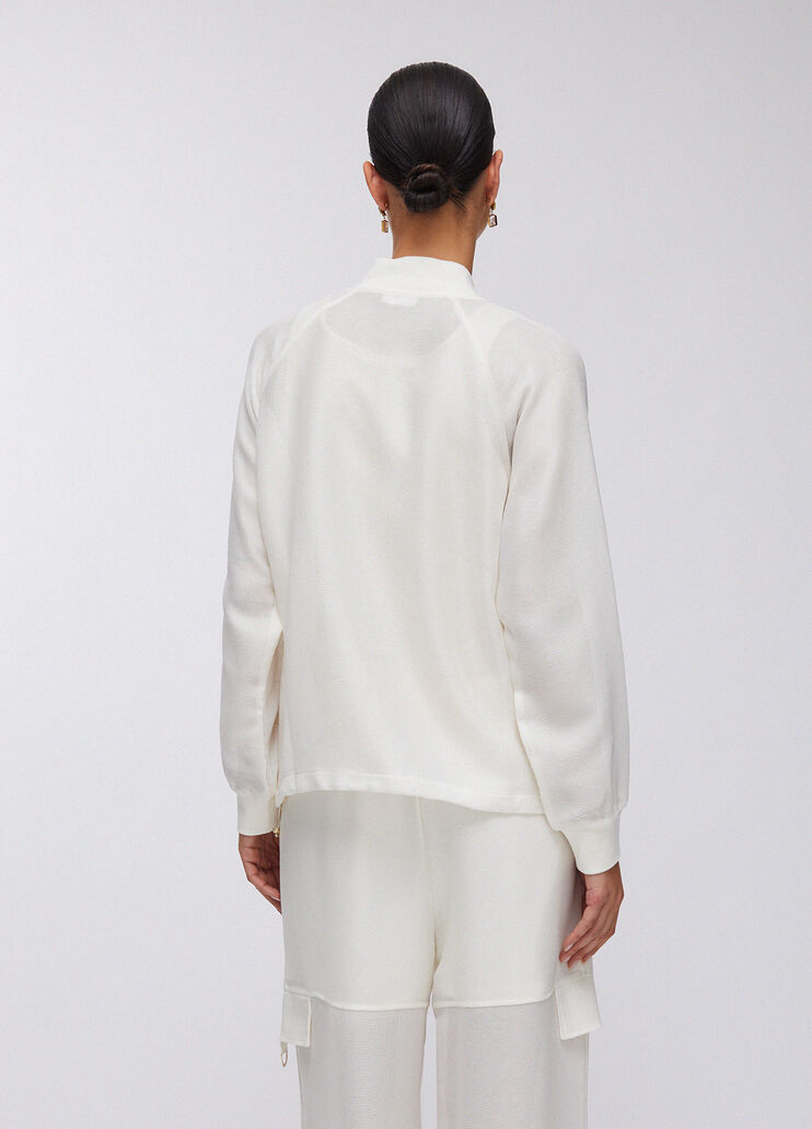 Mesh bomber jacket milky white Liu Jo - large image number 1