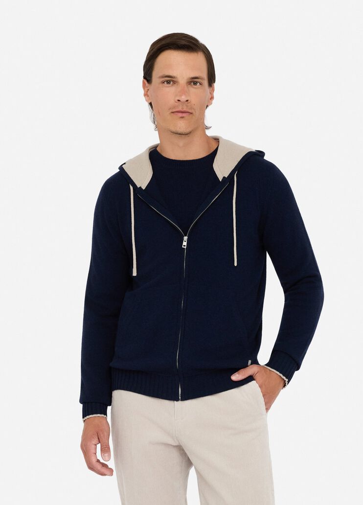 Wool and cashmere jumper with zip dark blue Liu Jo - large image number 0 Wool and cashmere jumper with zip dark blue Liu Jo - large image number 0