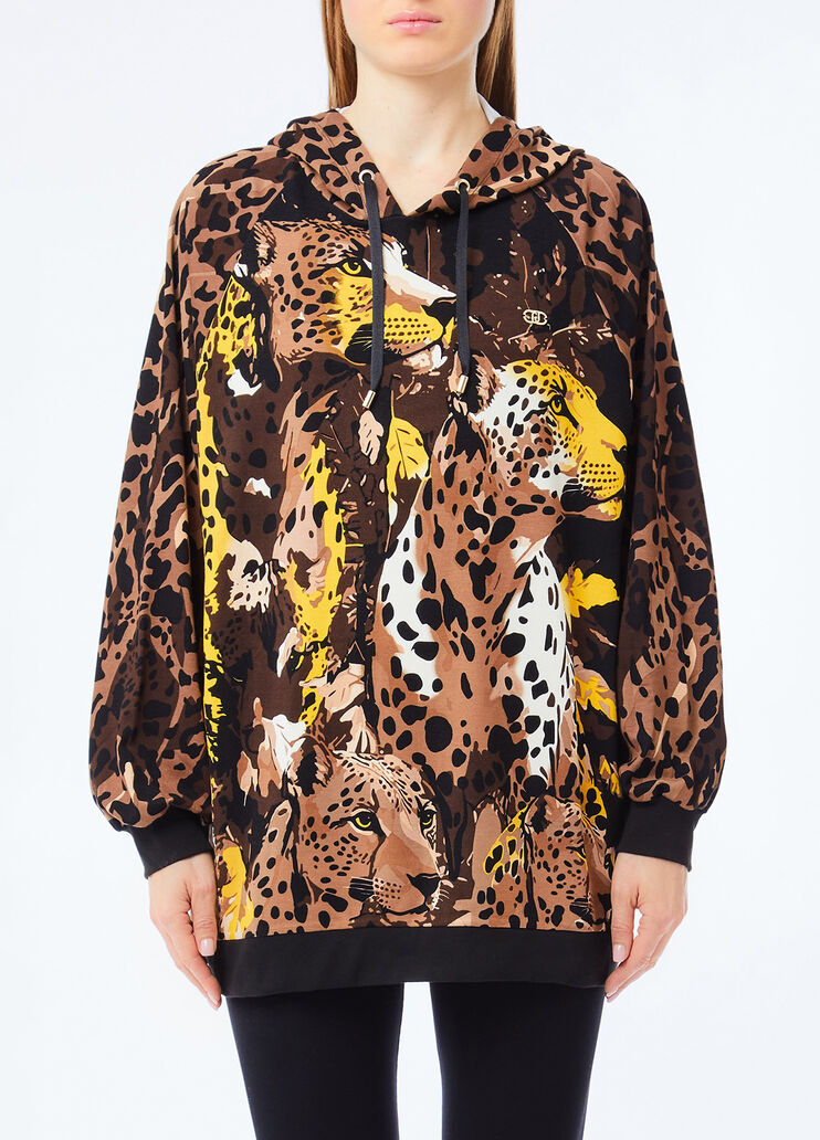 Sweatshirt with animal print chocolate Liu Jo - medium