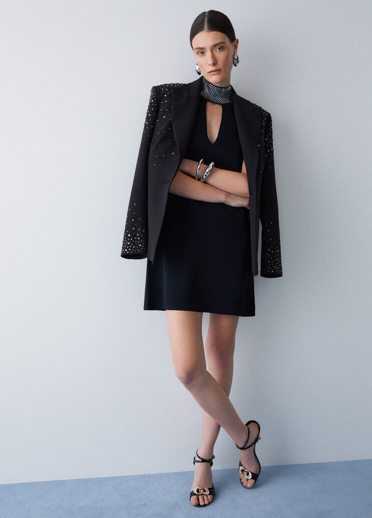 Strickkleid mit Strass schwarz Liu Jo - medium
