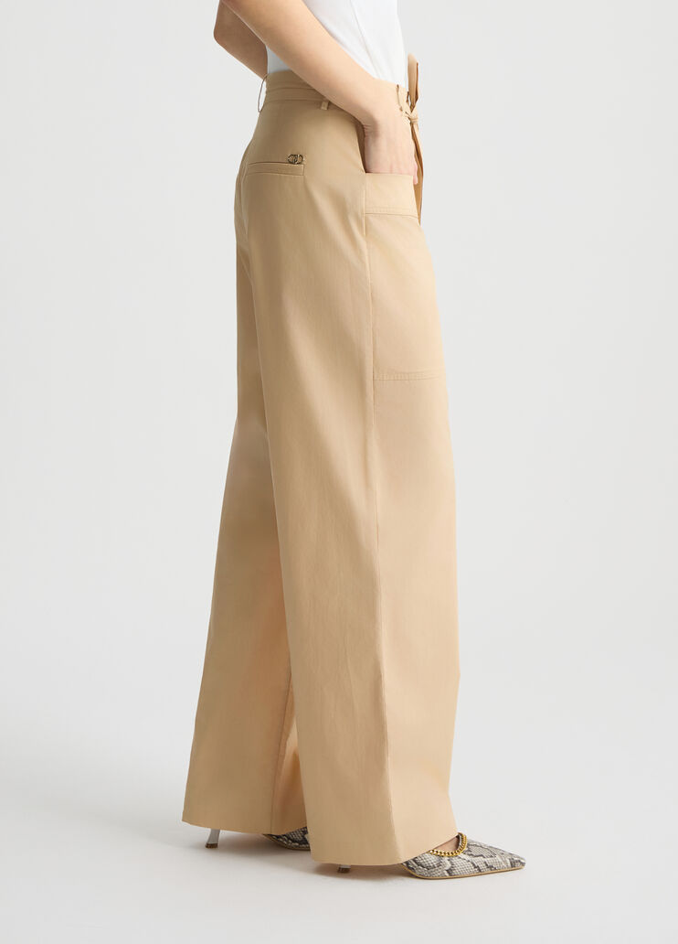 Beige poplin trousers beige Liu Jo - large image number 3 Beige poplin trousers beige Liu Jo - large image number 3