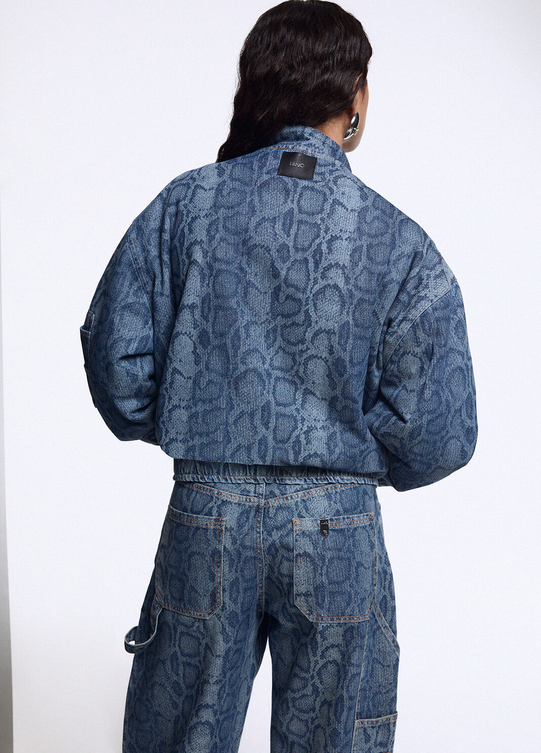 Denim-Bomber mit Animal-Print denimblau Liu Jo - large image number 1