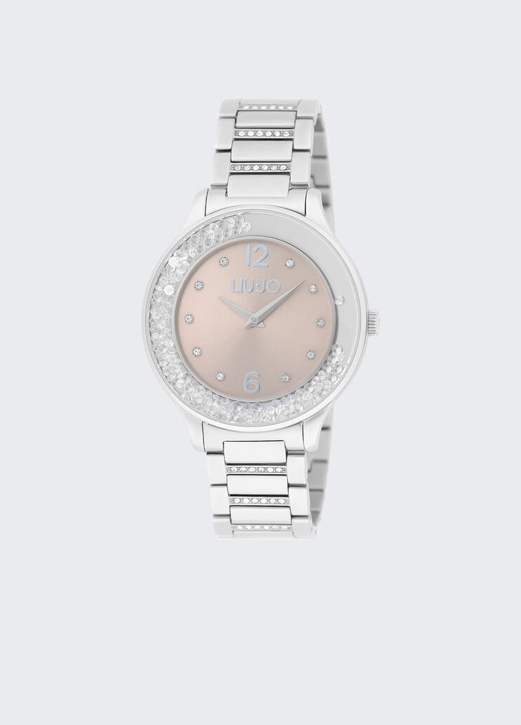 Steel watch with diamantés pink Liu Jo - medium Steel watch with diamantés pink Liu Jo - medium