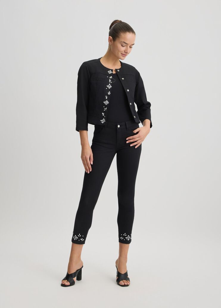 Skinny trousers with rhinestones black with precious stones Liu Jo - large image number 5