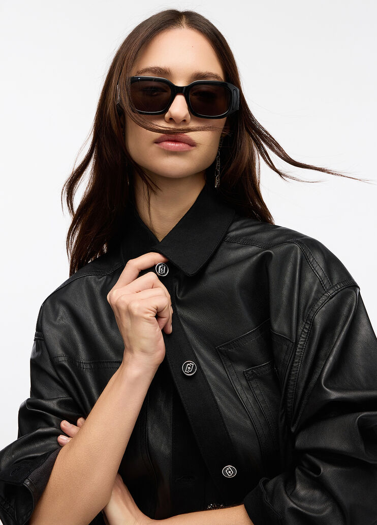 Chaqueta de tejido revestido negro Liu Jo - medium