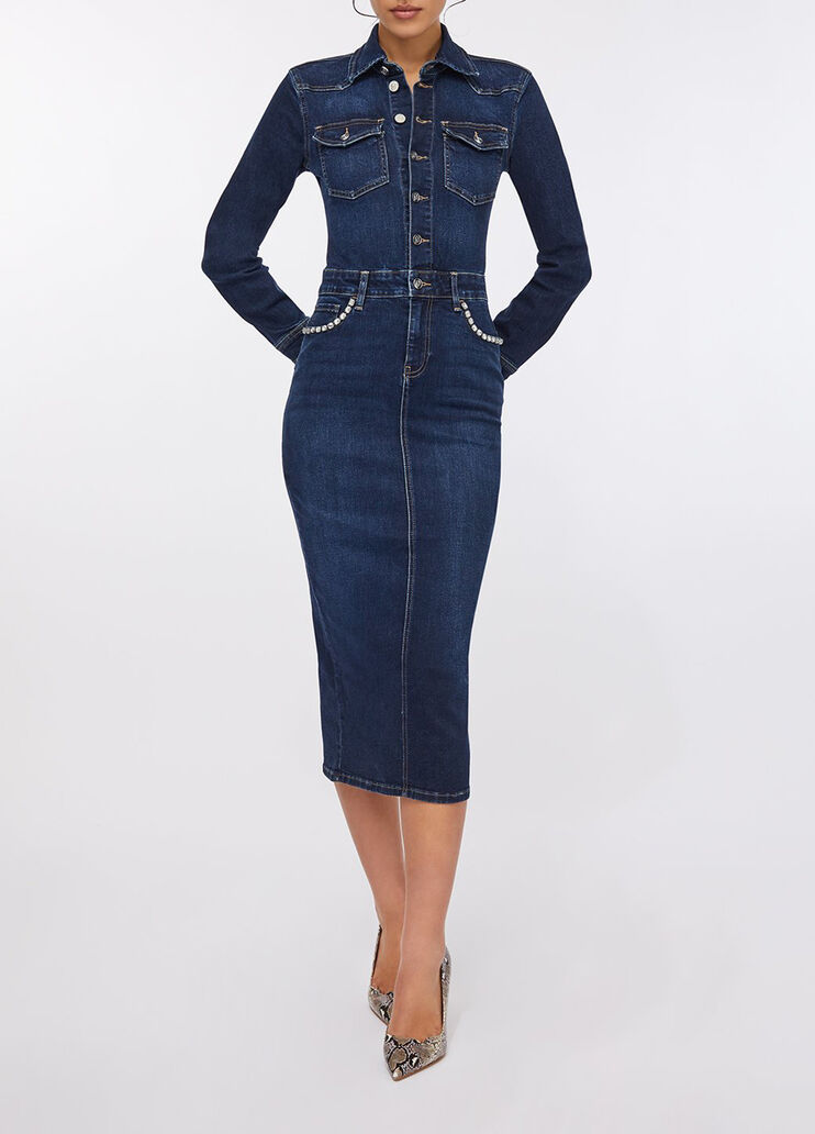 Shirt dress in denim dark blue denim Liu Jo - medium