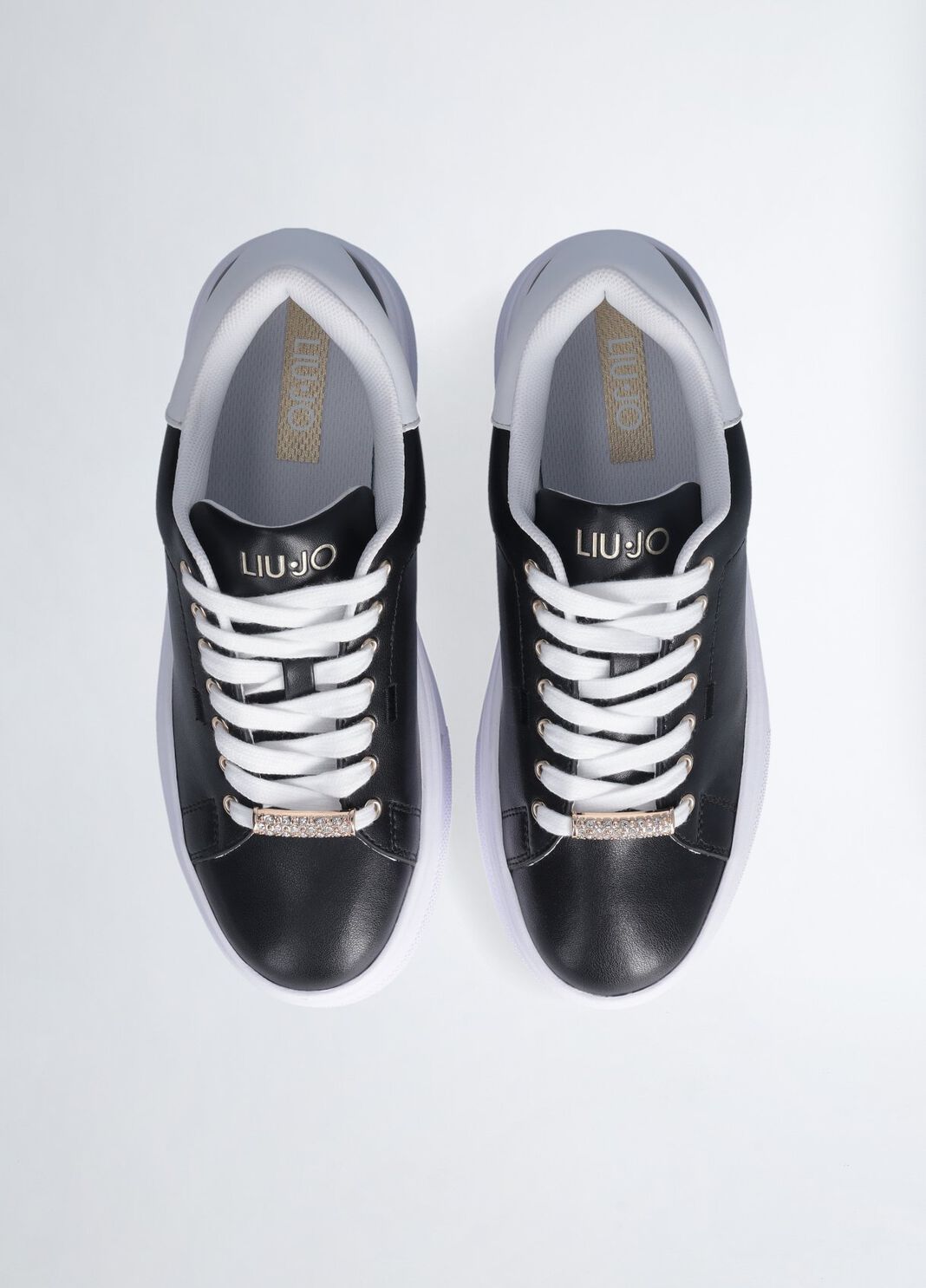 Sneakers &agrave; plateforme en cuir noir Liu Jo - large image number 11