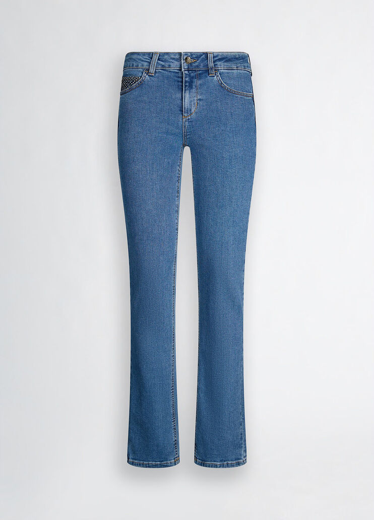 Slim jeans with gemstones Blue denim Liu Jo - large image number 6 Slim jeans with gemstones Blue denim Liu Jo - large image number 6