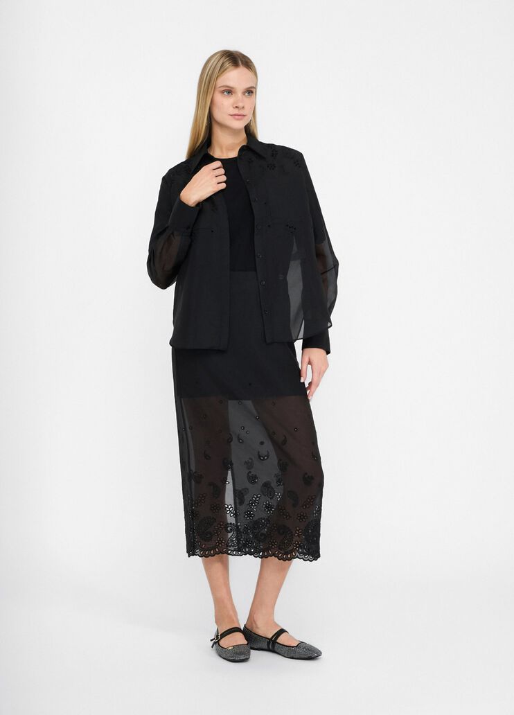Organza shirt with embroidery black Liu Jo - large image number 5 Organza shirt with embroidery black Liu Jo - large image number 5