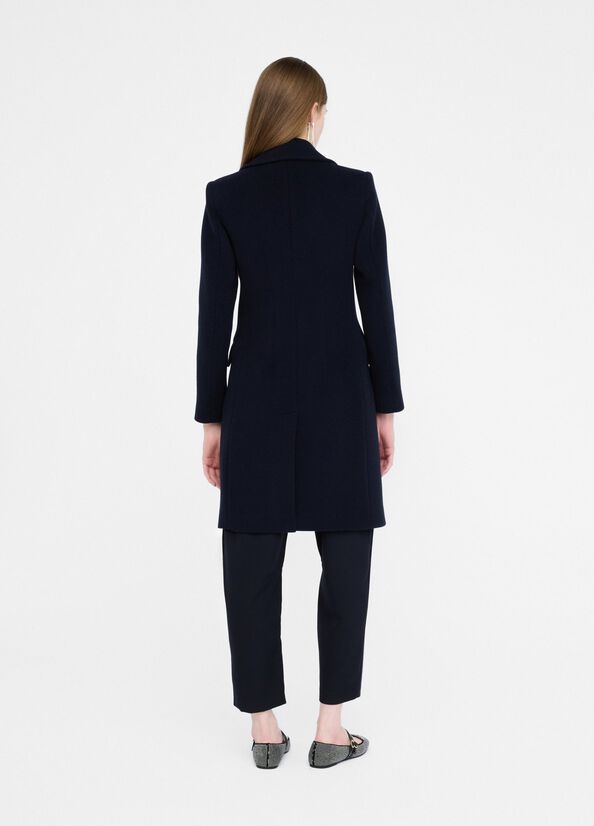Double-breasted wool coat sea blue Liu Jo - large image number 1