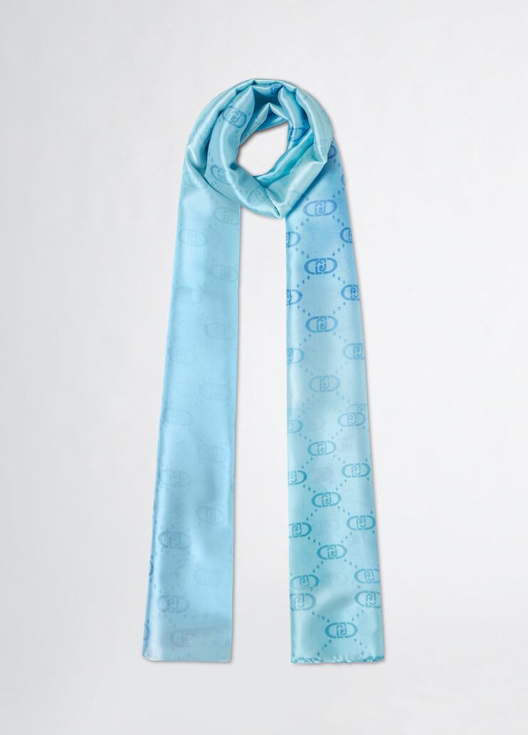 Shawl with logo light blue Liu Jo - medium