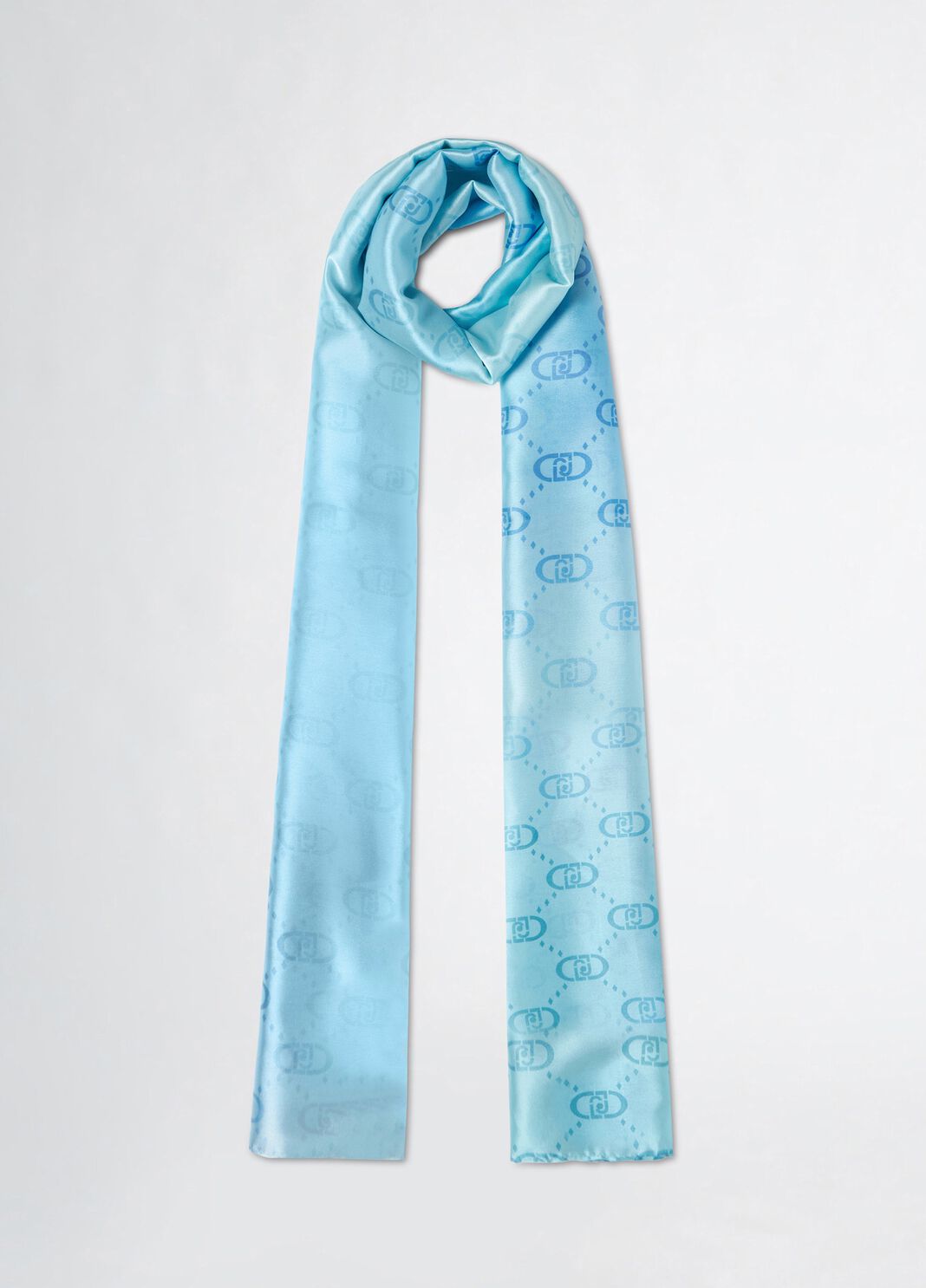 Shawl with logo light blue Liu Jo - large image number 1