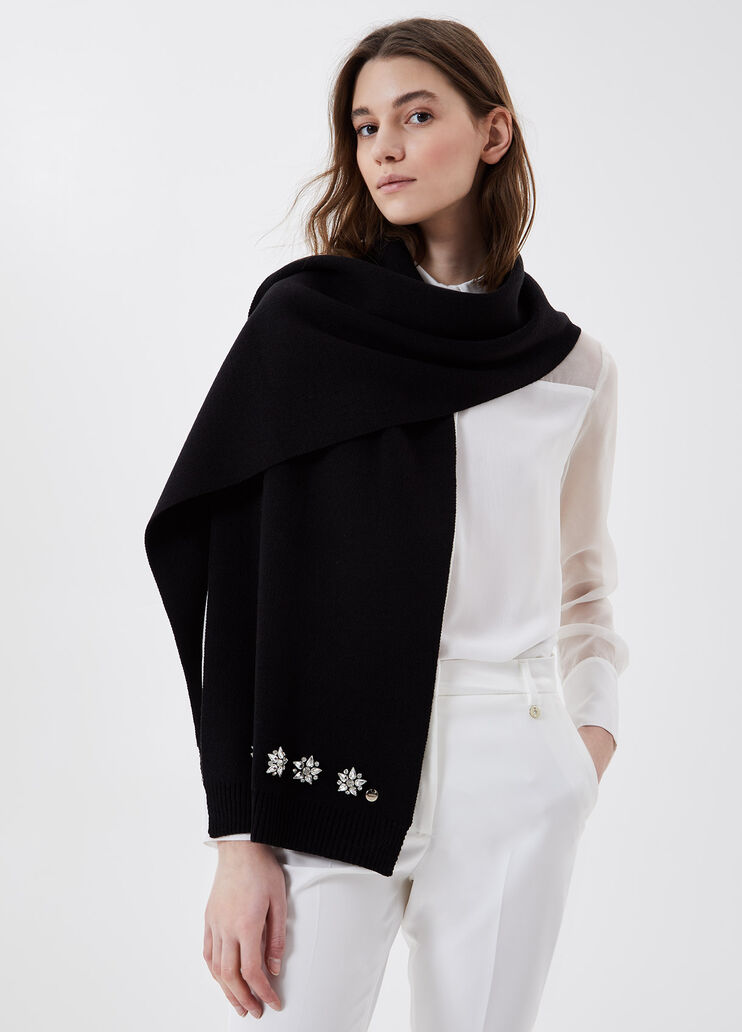 Sciarpa con castoni gioiello Nero Liu Jo - large image number 1