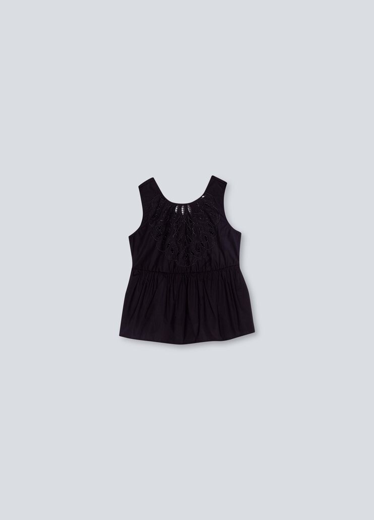 Poplin top with embroidery black Liu Jo - large image number 4 Poplin top with embroidery black Liu Jo - large image number 4