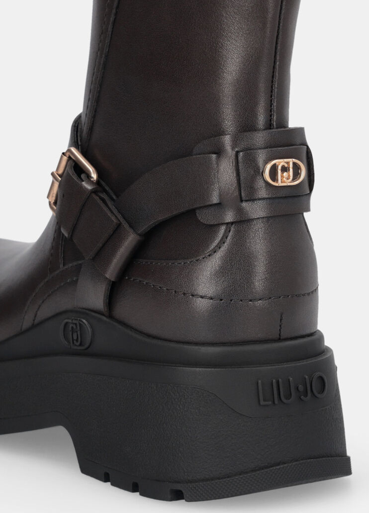 Biker-Boots aus Leder Dunkelbraun Liu Jo - medium