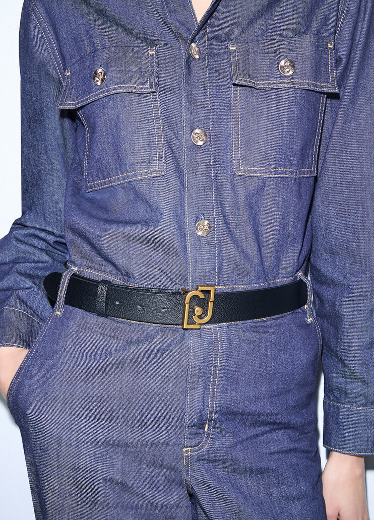 Belt with monogram logo black Liu Jo - medium