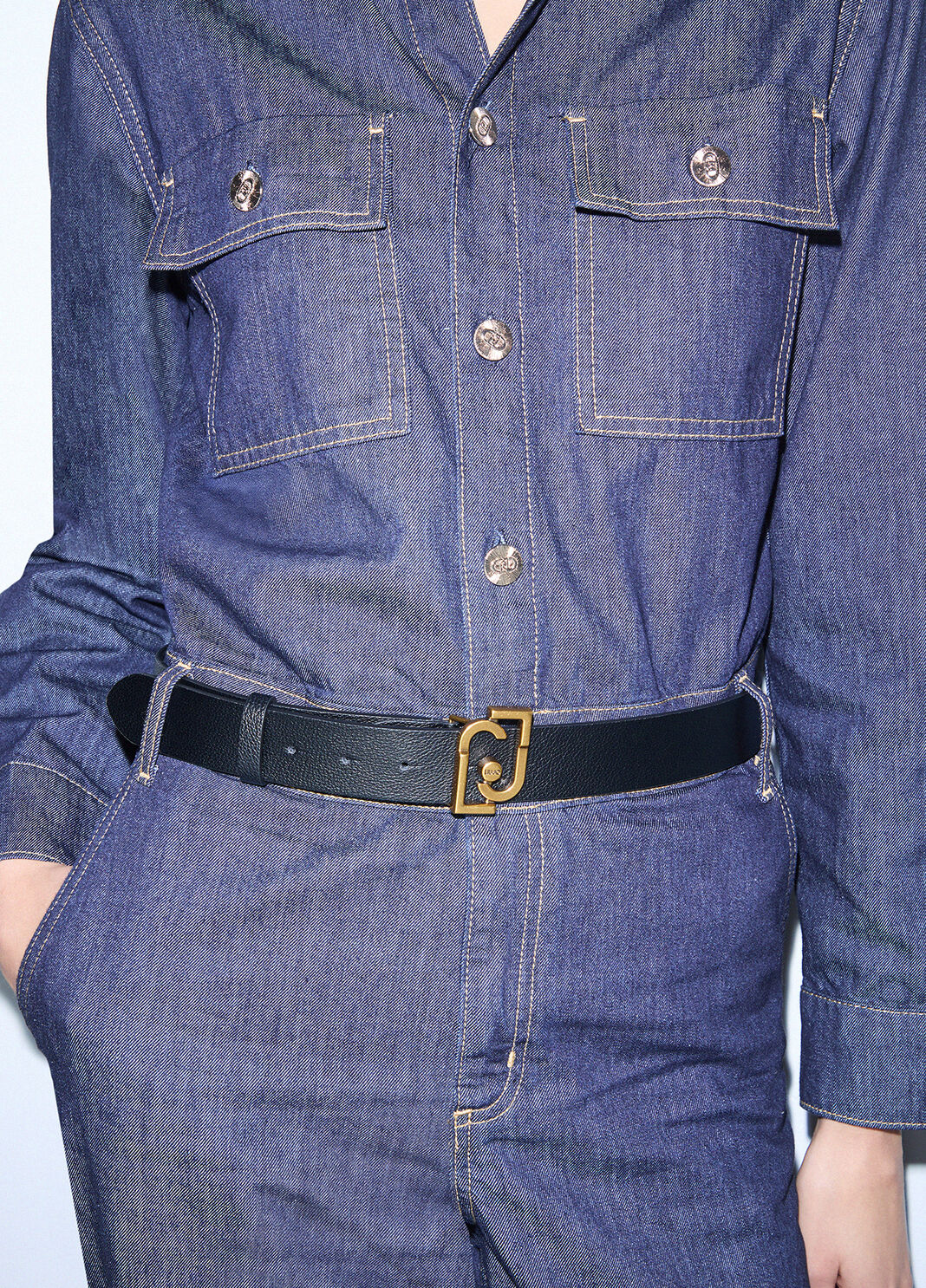 Belt with monogram logo black Liu Jo - large image number 0
