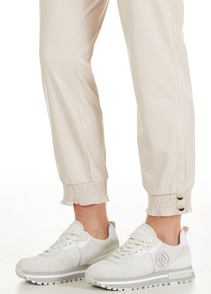 Jogging trousers in coated fabric light beige Liu Jo - large image number 2 Jogging trousers in coated fabric light beige Liu Jo - large image number 2