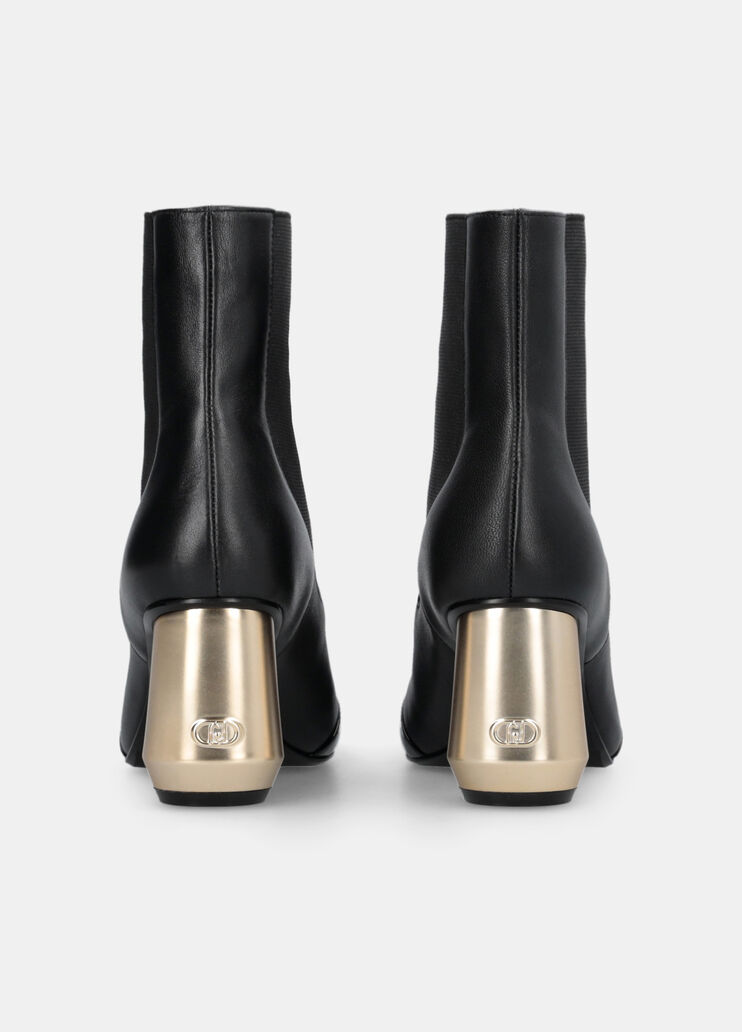 Leather ankle boots with logo black Liu Jo - large image number 7