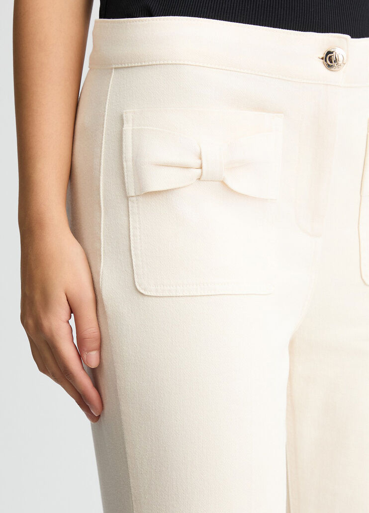 Cropped flared cotton trousers white Liu Jo - large image number 2 Cropped flared cotton trousers white Liu Jo - large image number 2