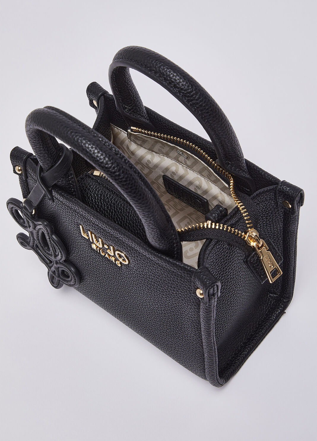 Mini bag with jacquard shoulder strap black Liu Jo - large image number 6
