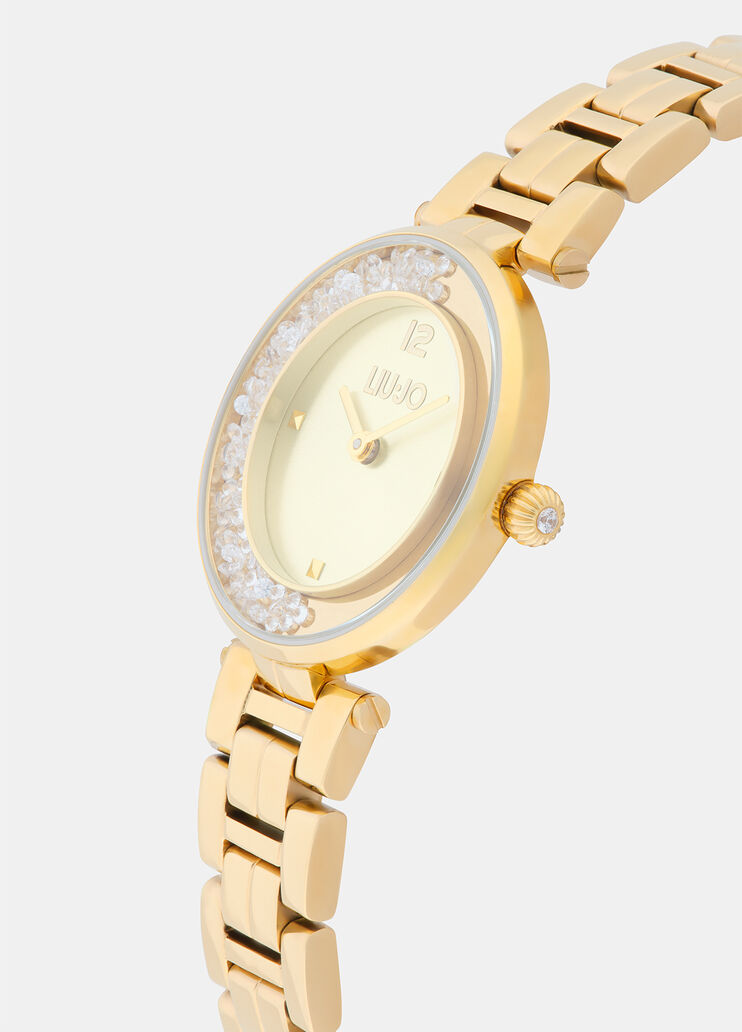 Steel watch with diamantés gold Liu Jo - medium
