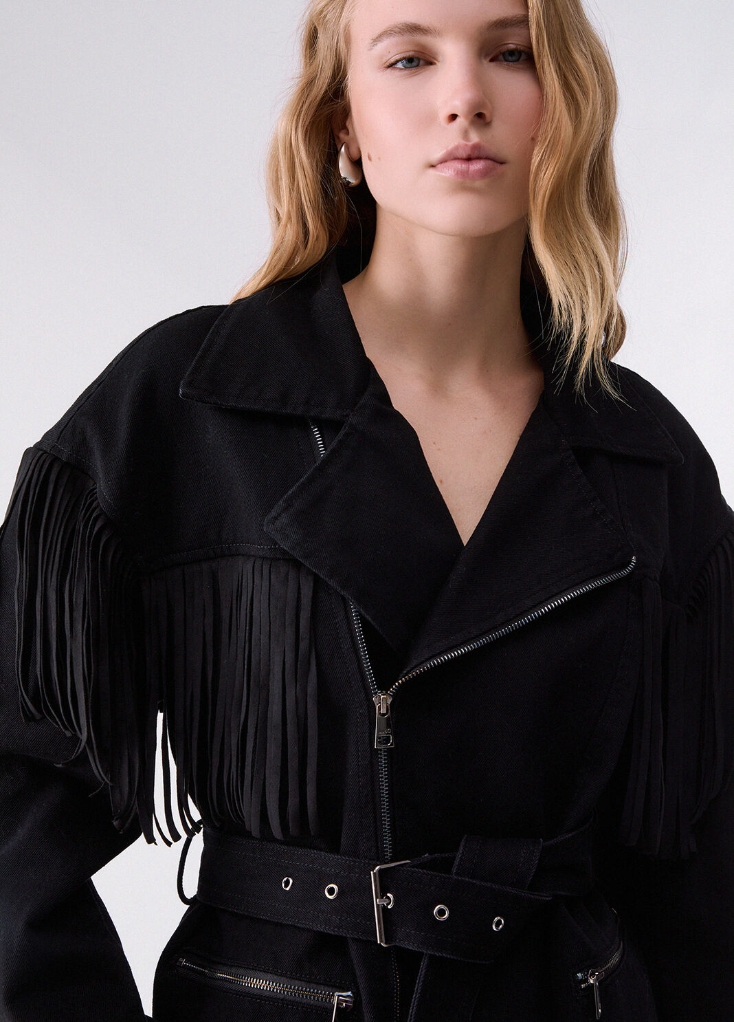 Denim Jacket with Fringe black denim Liu Jo - large image number 4