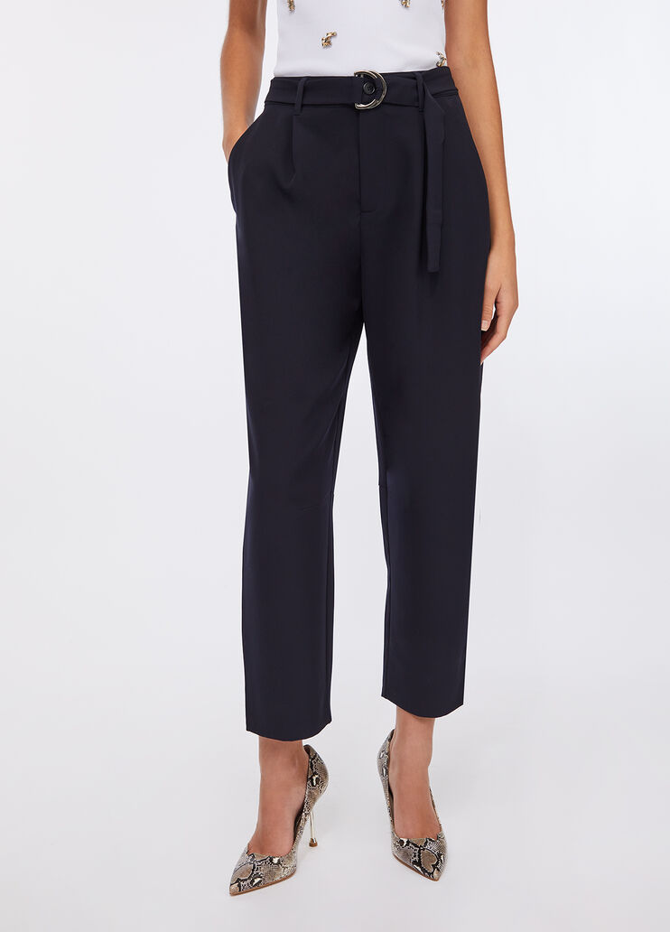 Balloon trousers with darts navy blue Liu Jo - large image number 0