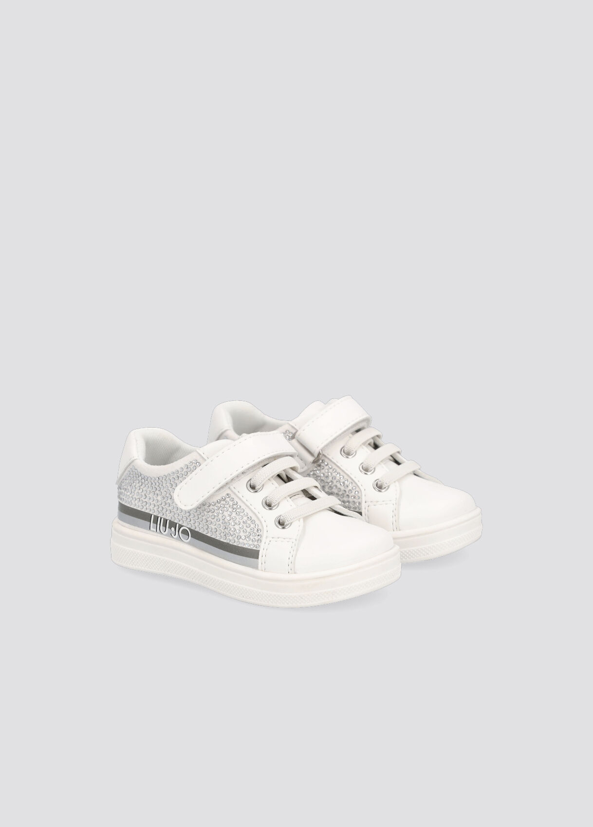 Sneakers with logo and rhinestones