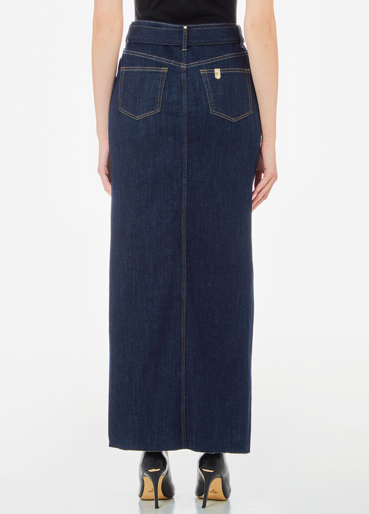 Jupe en toile denim avec ceinture délavage classique Liu Jo - medium