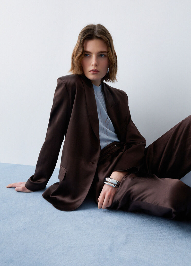 Satin blazer with belt brown Liu Jo - medium