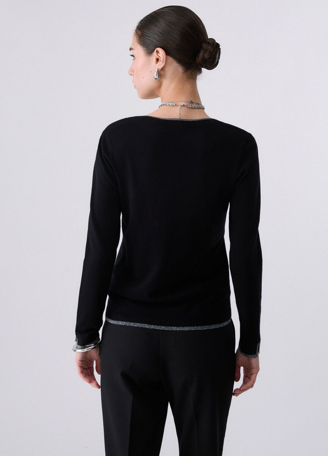 V-neck Sweater black Liu Jo - large image number 1