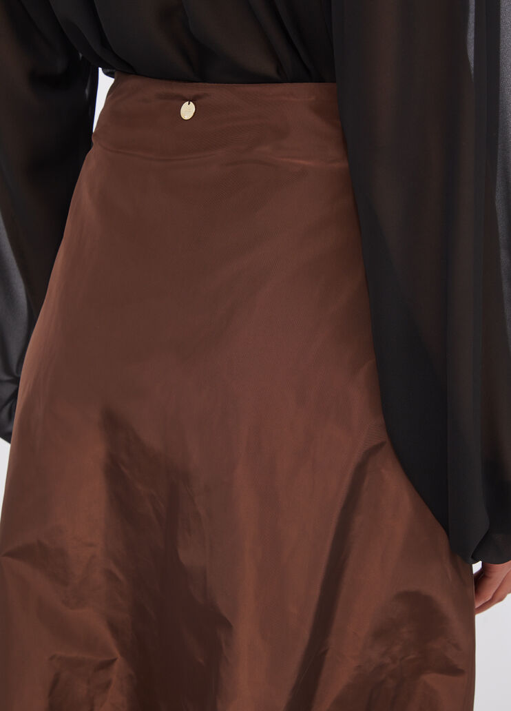 Long taffeta skirt dark brown Liu Jo - large image number 3