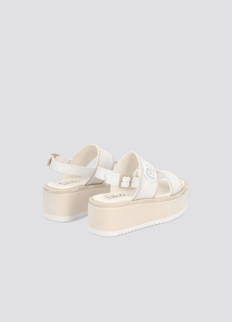 Platform sandals with logo white Liu Jo - large image number 2