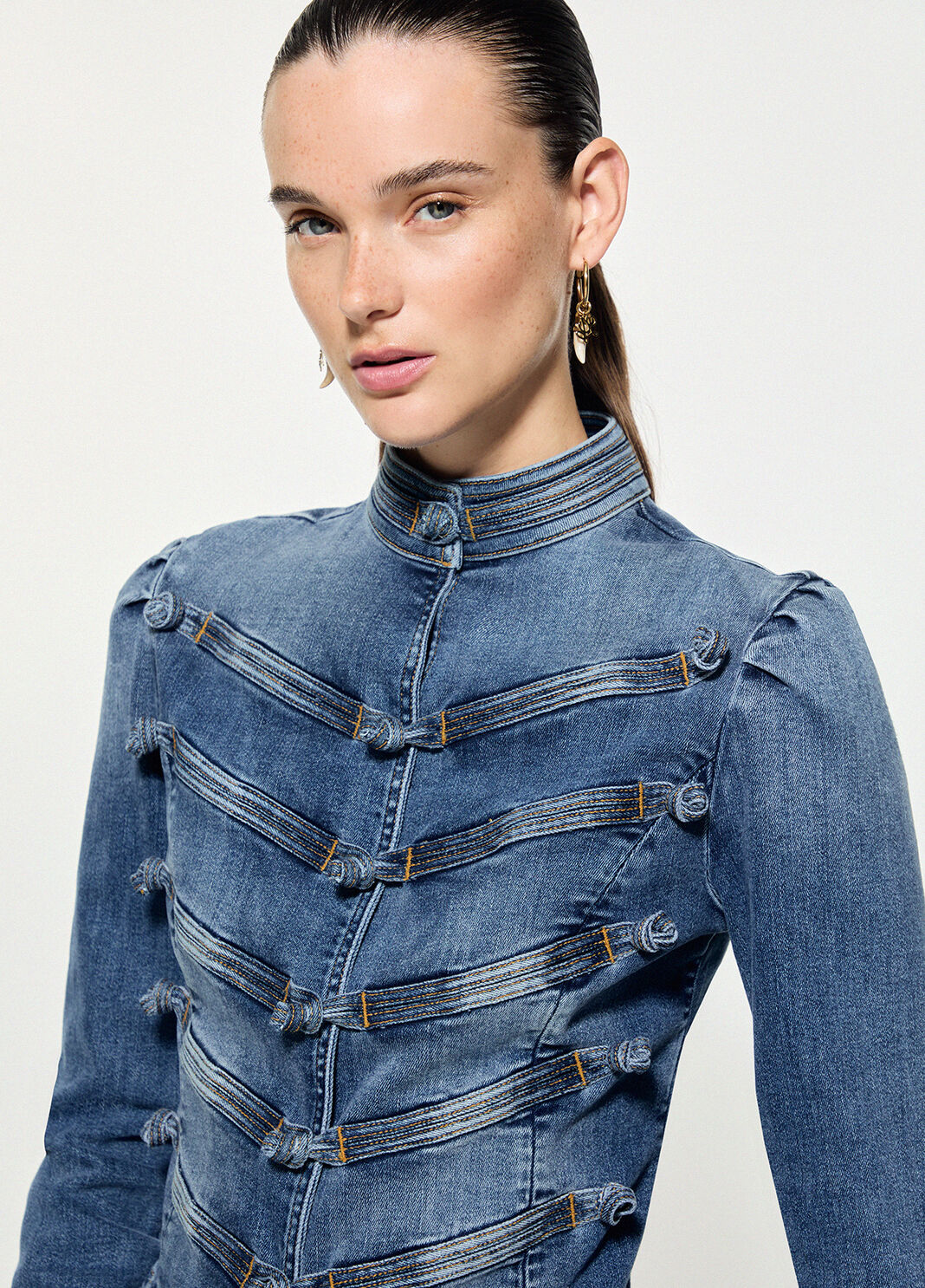Jacke aus Denim mit alamari blauer Denim Liu Jo - large image number 4