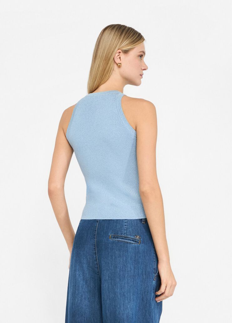 Lurex® knit top emerald blue Liu Jo - large image number 1 Lurex® knit top emerald blue Liu Jo - large image number 1