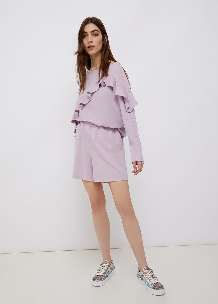 Sweatshirt with flounces lilac Liu Jo - large image number 3