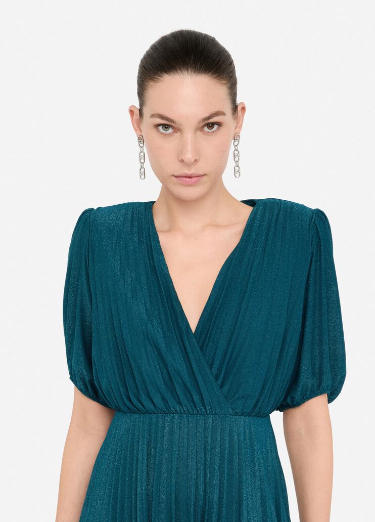 Vestido corto plisado elegante verde oscuro Liu Jo - large image number 2 Vestido corto plisado elegante verde oscuro Liu Jo - large image number 2