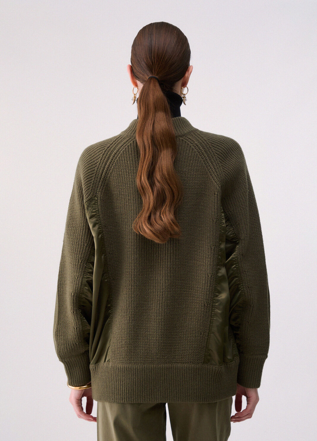 Knit Bomber with Nylon Inserts green Liu Jo - large image number 1