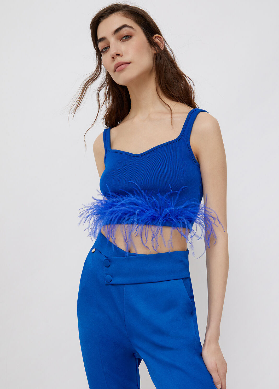 Top with feathers dark blue Liu Jo - large image number 0