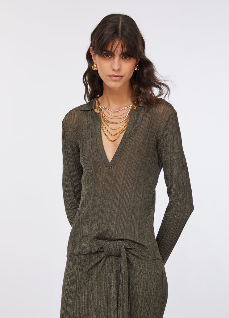 Pull en Lurex® vert mousse Liu Jo - large image number 0