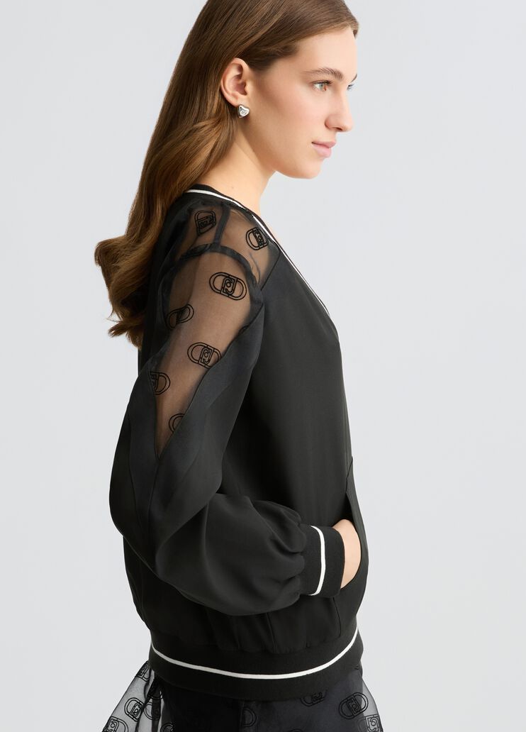 V-neck sweatshirt black Liu Jo - large image number 3 V-neck sweatshirt black Liu Jo - large image number 3