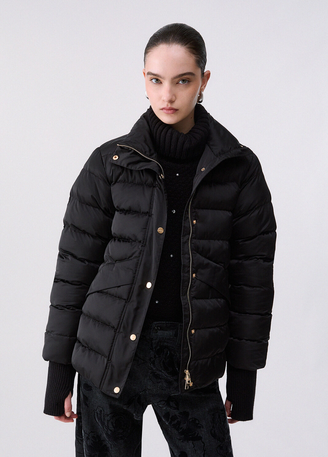 Padded Jacket in Glossy Nylon black Liu Jo - large image number 0