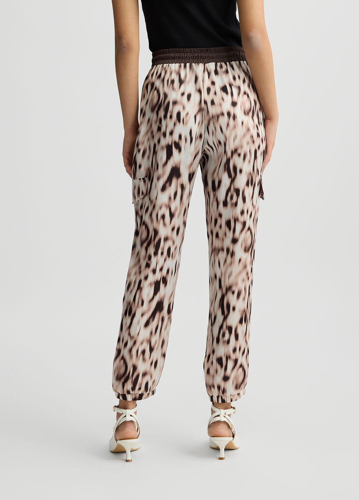 Printed satin jogging trousers animal print Liu Jo - large image number 1 Printed satin jogging trousers animal print Liu Jo - large image number 1