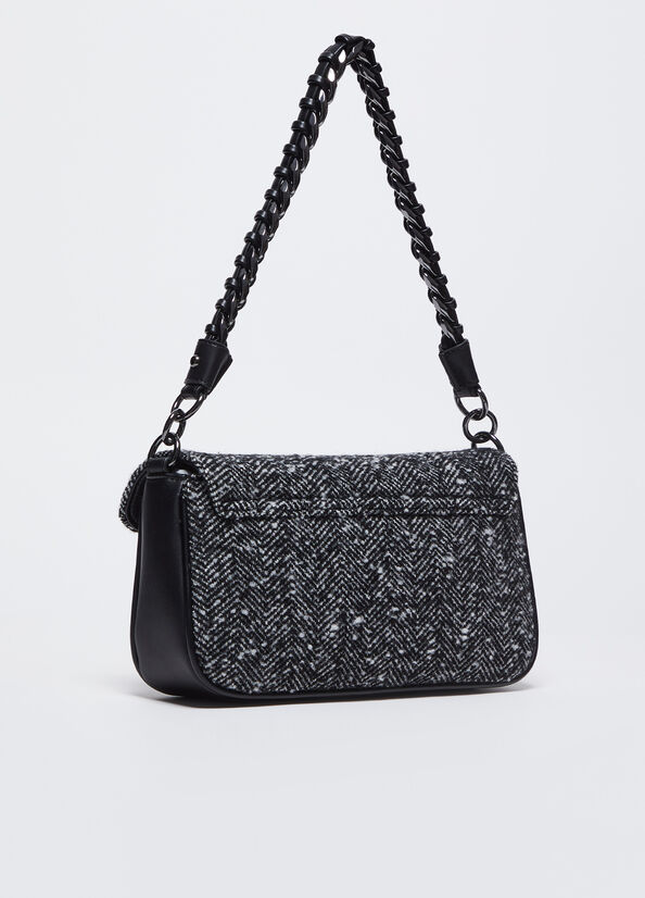 Bolso de hombro mediano de chevron negro Liu Jo - large image number 0