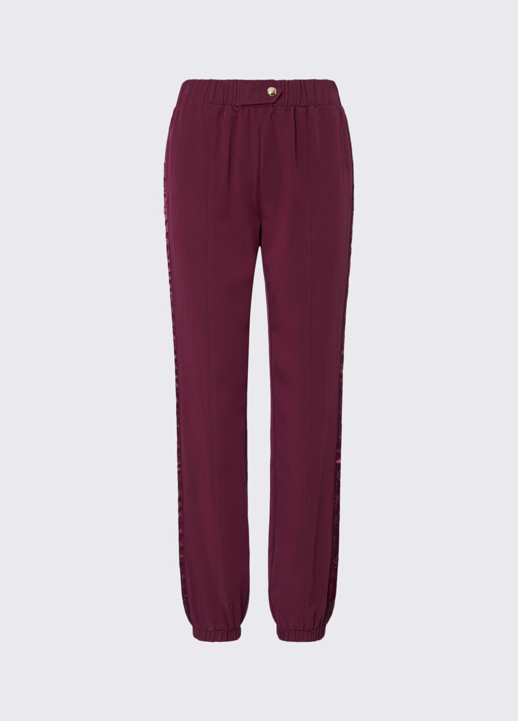 Jogging pants with logo tape aubergine Liu Jo - large image number 6