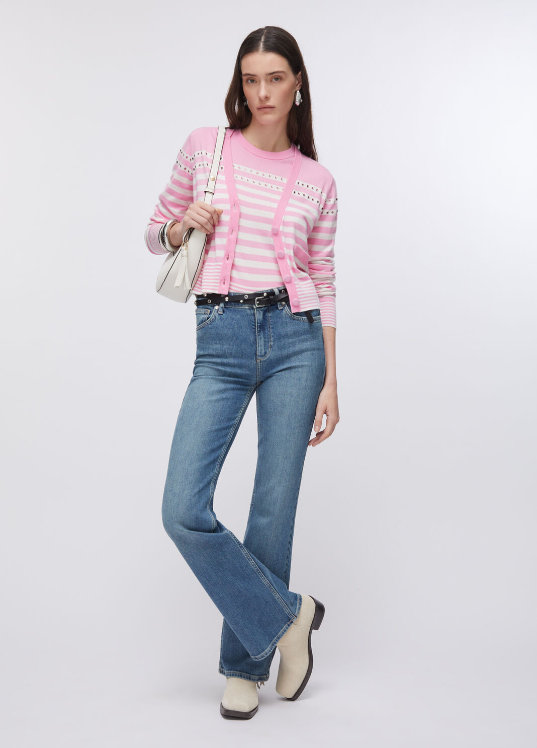 Striped cardigan pink Liu Jo - large image number 5