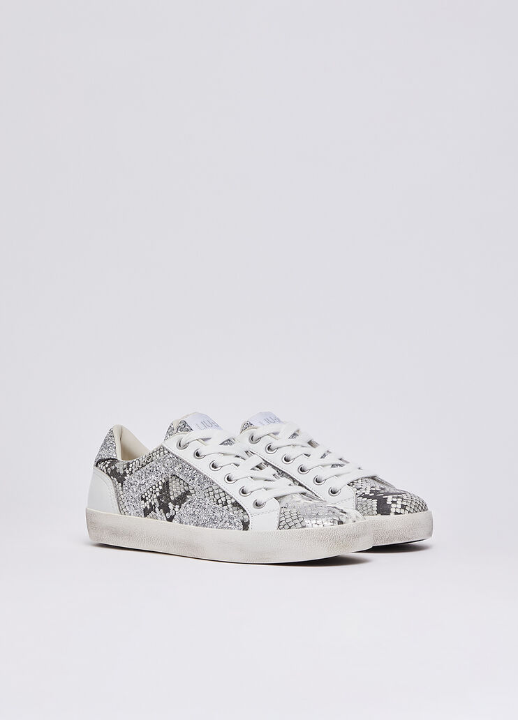 Sneakers Glitter Python-Optik Silber/Wei&szlig; Liu Jo - medium